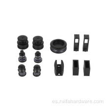 Rodillos de puertas corredizas de vidrio de acero inoxidable negro